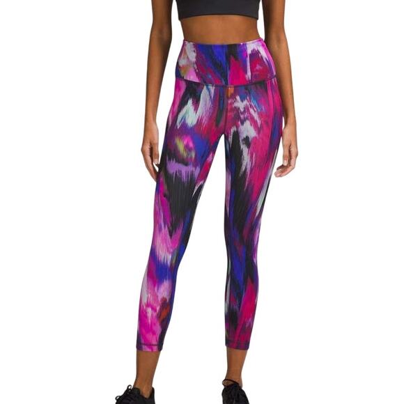 Lululemon Wunder Train HR Tight 28 Inch Digital Pink Multi Women's Size 4 NWT